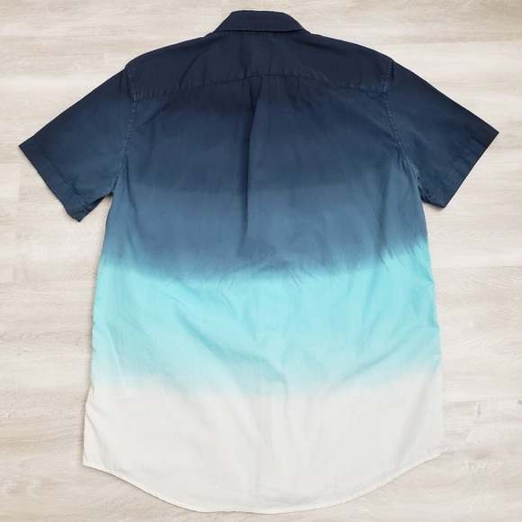 American Eagle Outfitters Dip-Dye Short-Sleeve Button-Up Shirt sz S - Picture 6 of 11